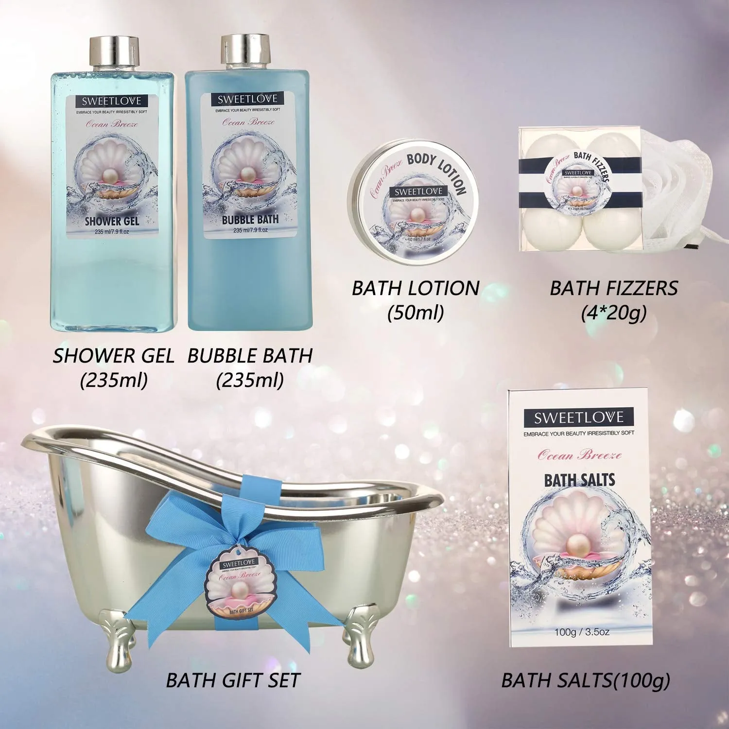 10 Pcs Spa Ocean Scented Gift Set