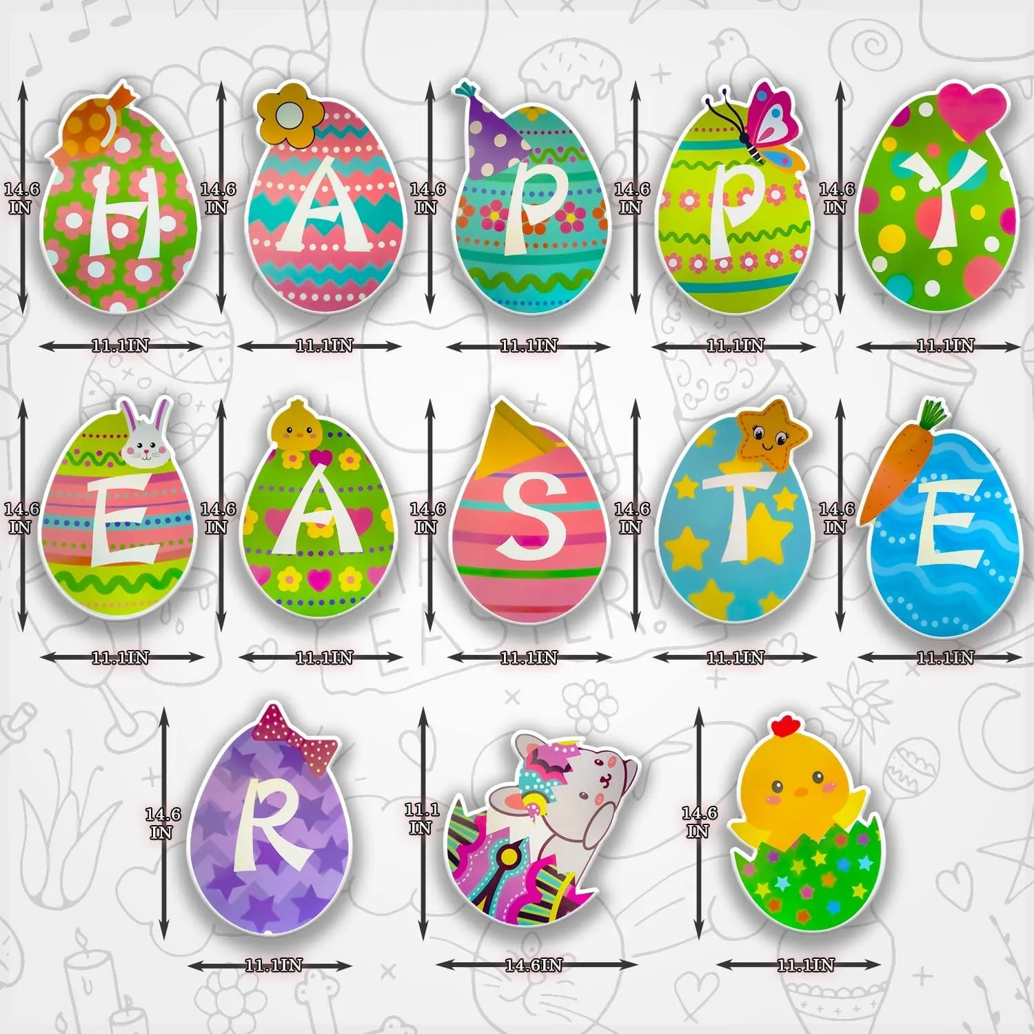 13 Pieces Happy Easter Yard Signs