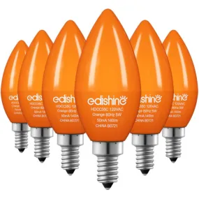 6 Pack Orange Dimmable Light Bulb-HDCC35B