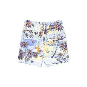 9-Inch Tropical-Print Terry Short Hawaiian Beach Bazaar