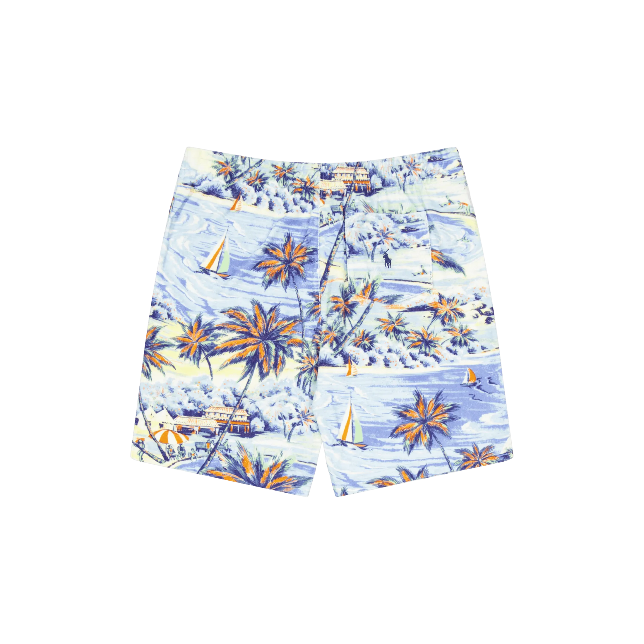 9-Inch Tropical-Print Terry Short Hawaiian Beach Bazaar