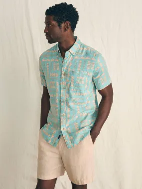 Anna Kahalekulu Short-Sleeve Breeze Shirt - Teal Naupaka