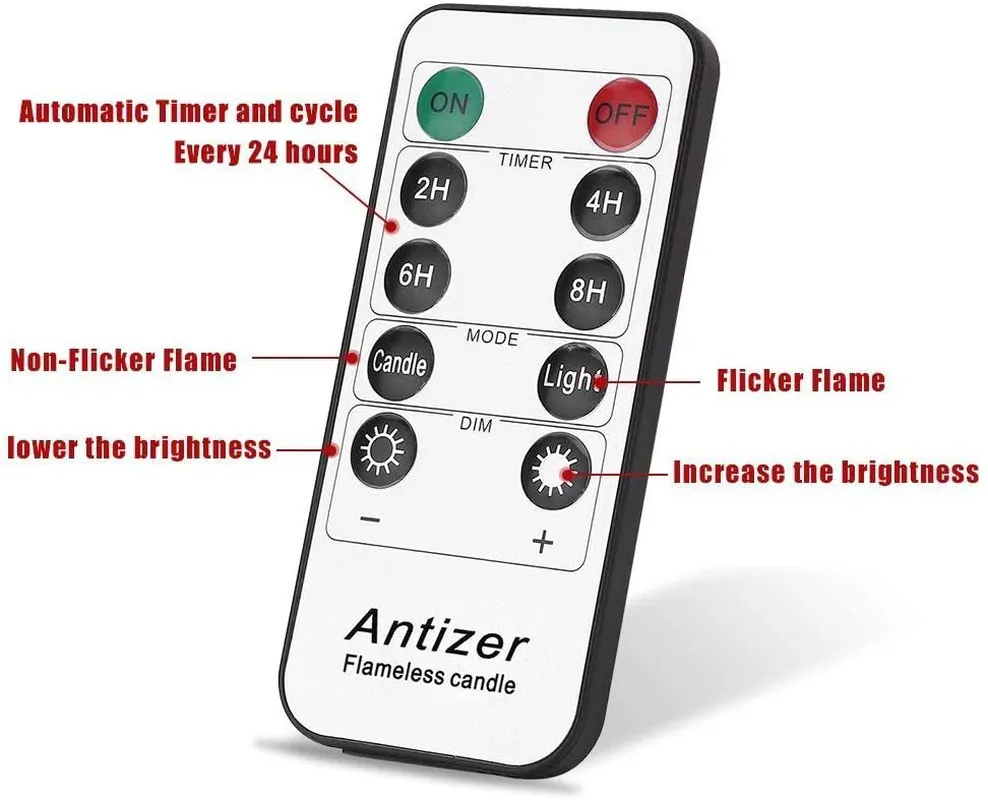 Antizer Flameless Candles Led Candles Pack of 9 (H 4 5 6 7 8 9 X D 2.2) Ivory Real Wax Battery Candles with Remote Timer