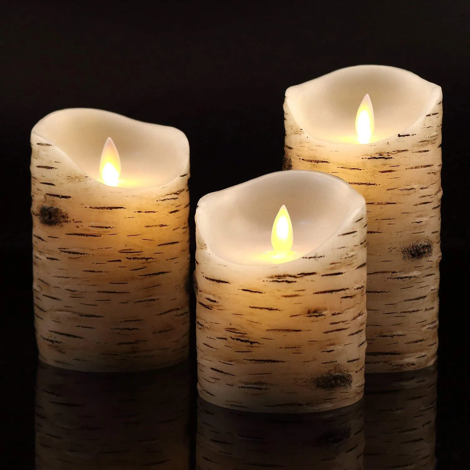 Antizer Flameless Candles Led Candles Pack of 9 (H 4 5 6 7 8 9 X D 2.2) Ivory Real Wax Battery Candles with Remote Timer