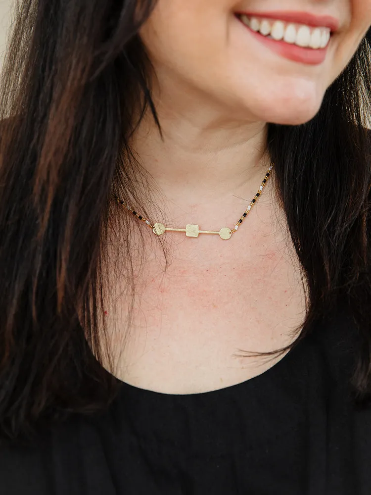 Axis Beaded Necklace - Gold