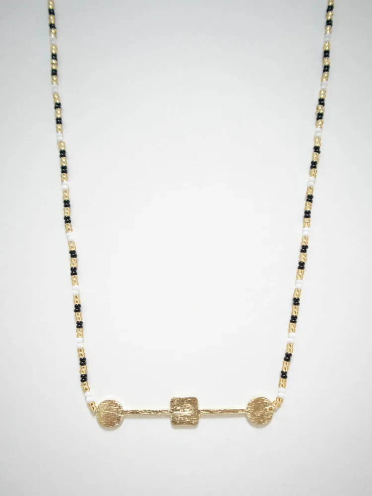 Axis Beaded Necklace - Gold