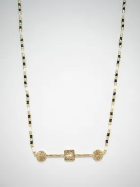 Axis Beaded Necklace - Gold