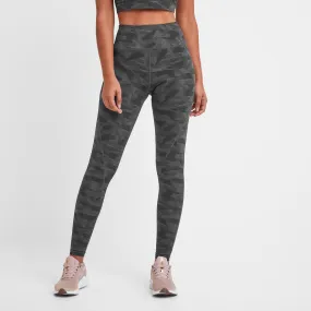 Bades Womens Gym Leggings - Coal Grey Print