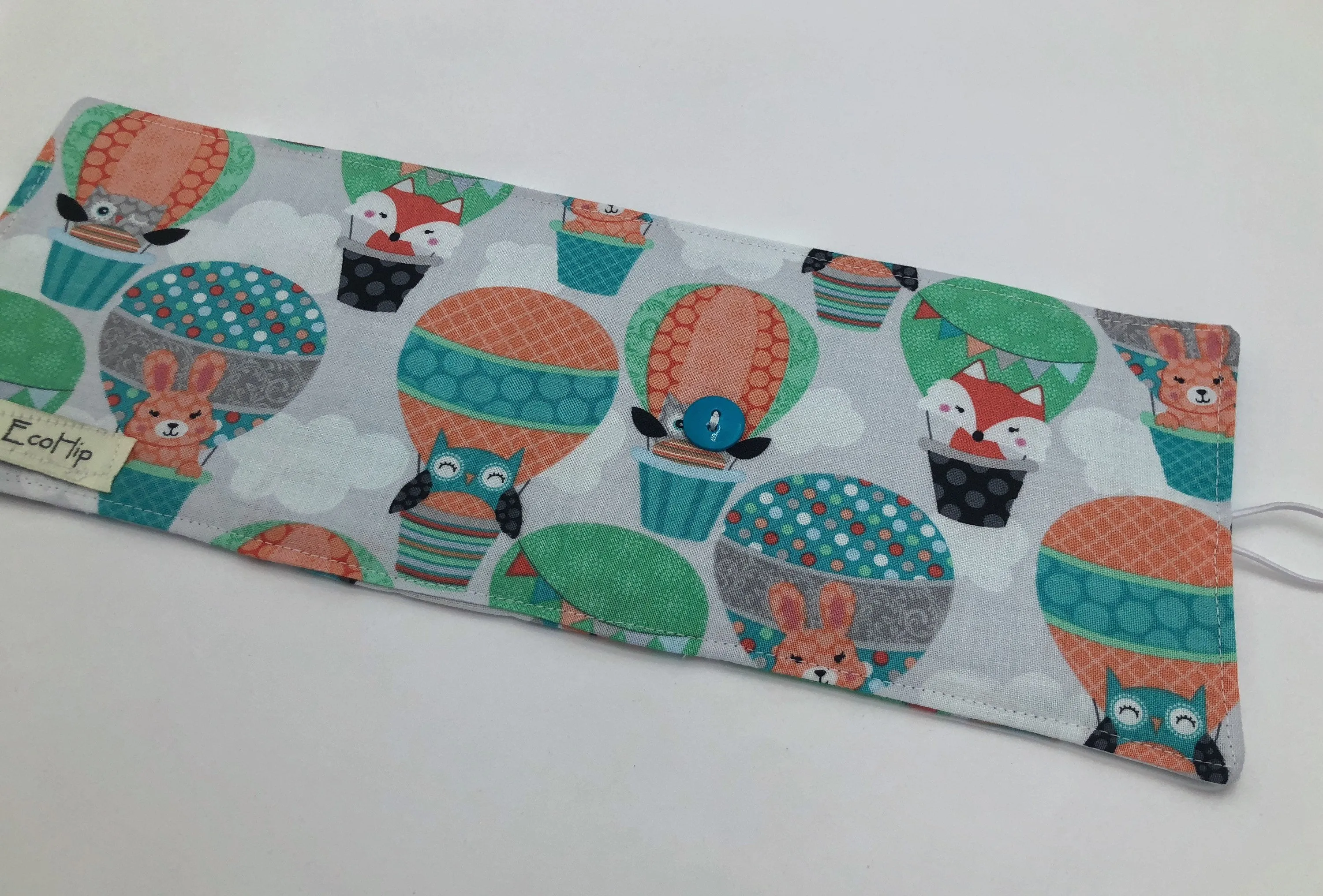 Balloon Crayon Roll Up, Owl Crayon Caddy, Blue Crayon Case, Foxes, Stocking Stuffer