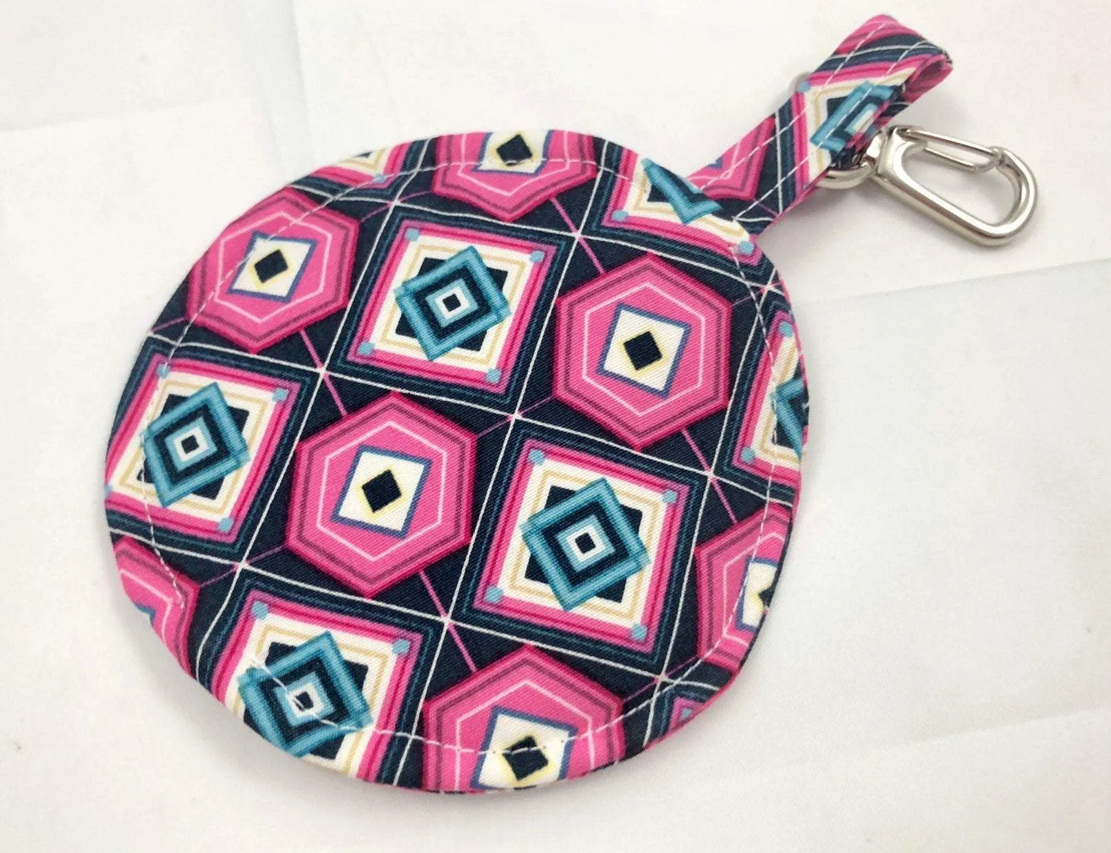 Black Pacifier Pouch, Pink Ear Pod Case, Small Zipper Coin Purse