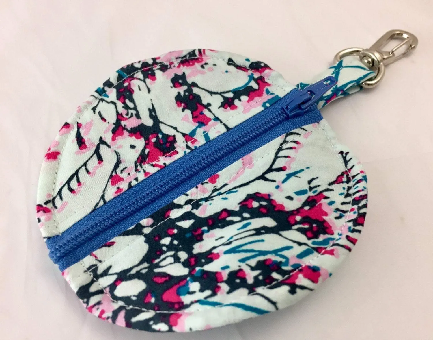 Blue Earphone Case, Air Pod Case, Lens Cap Holder, Lip Balm Cozy, Gift for Her