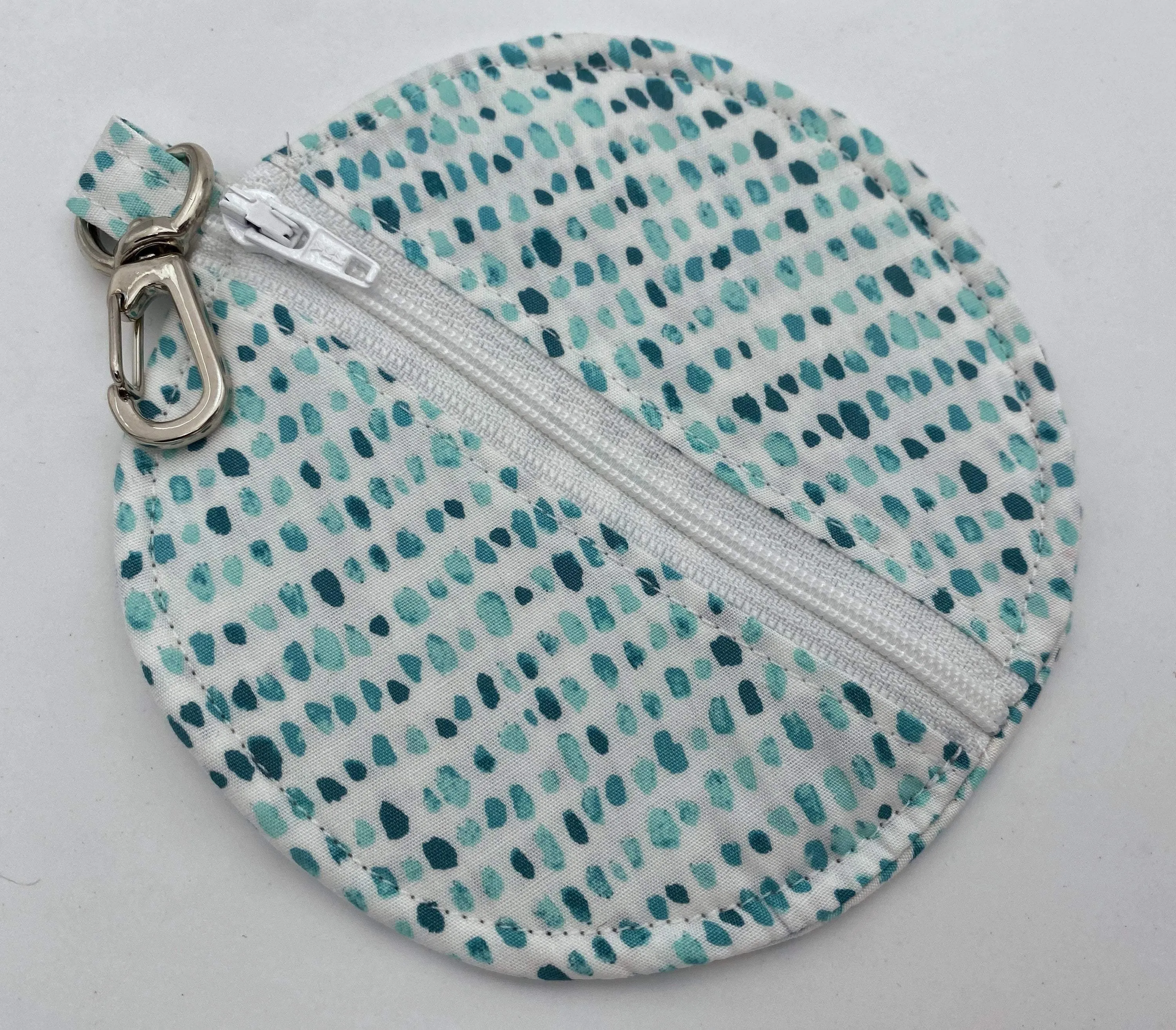 Blue Polka Dot Earpod Case, White Earbud Pouch, Women's Headphone Holder