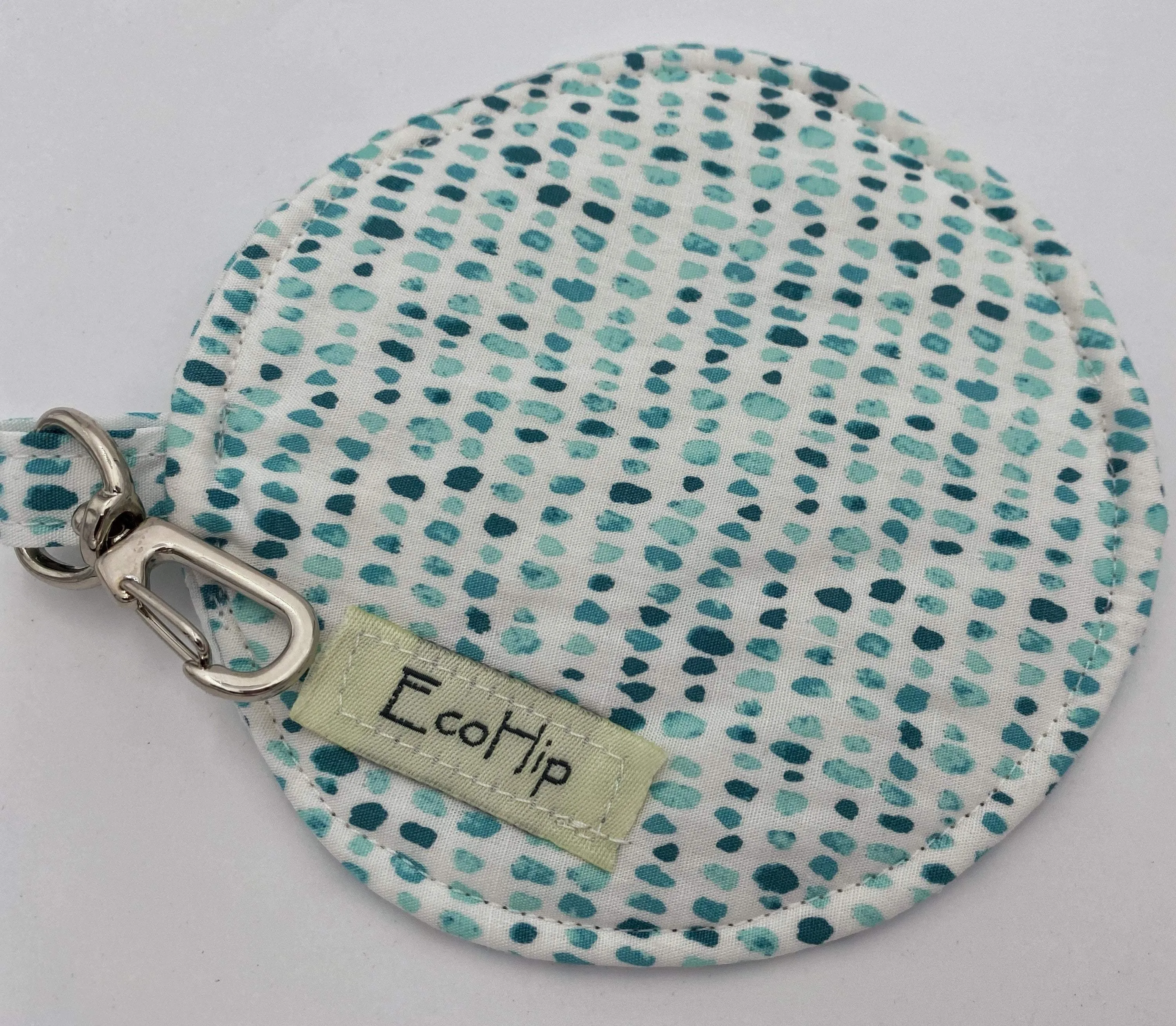 Blue Polka Dot Earpod Case, White Earbud Pouch, Women's Headphone Holder