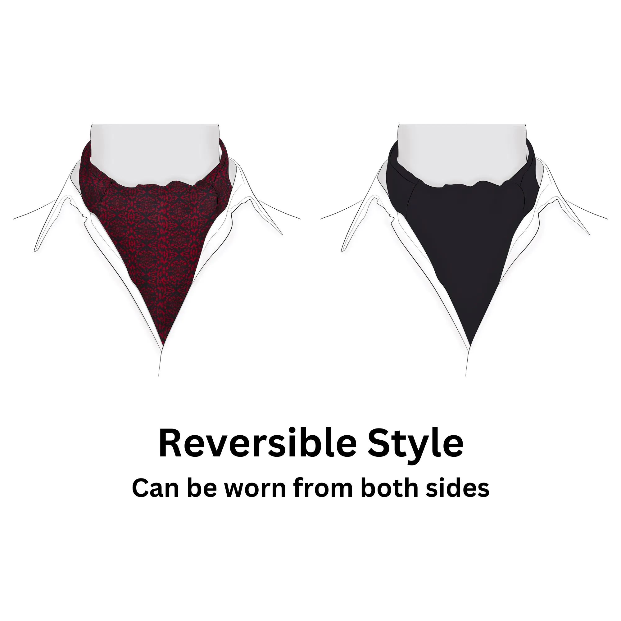 Chokore Men's Red and Black Silk  Cravat