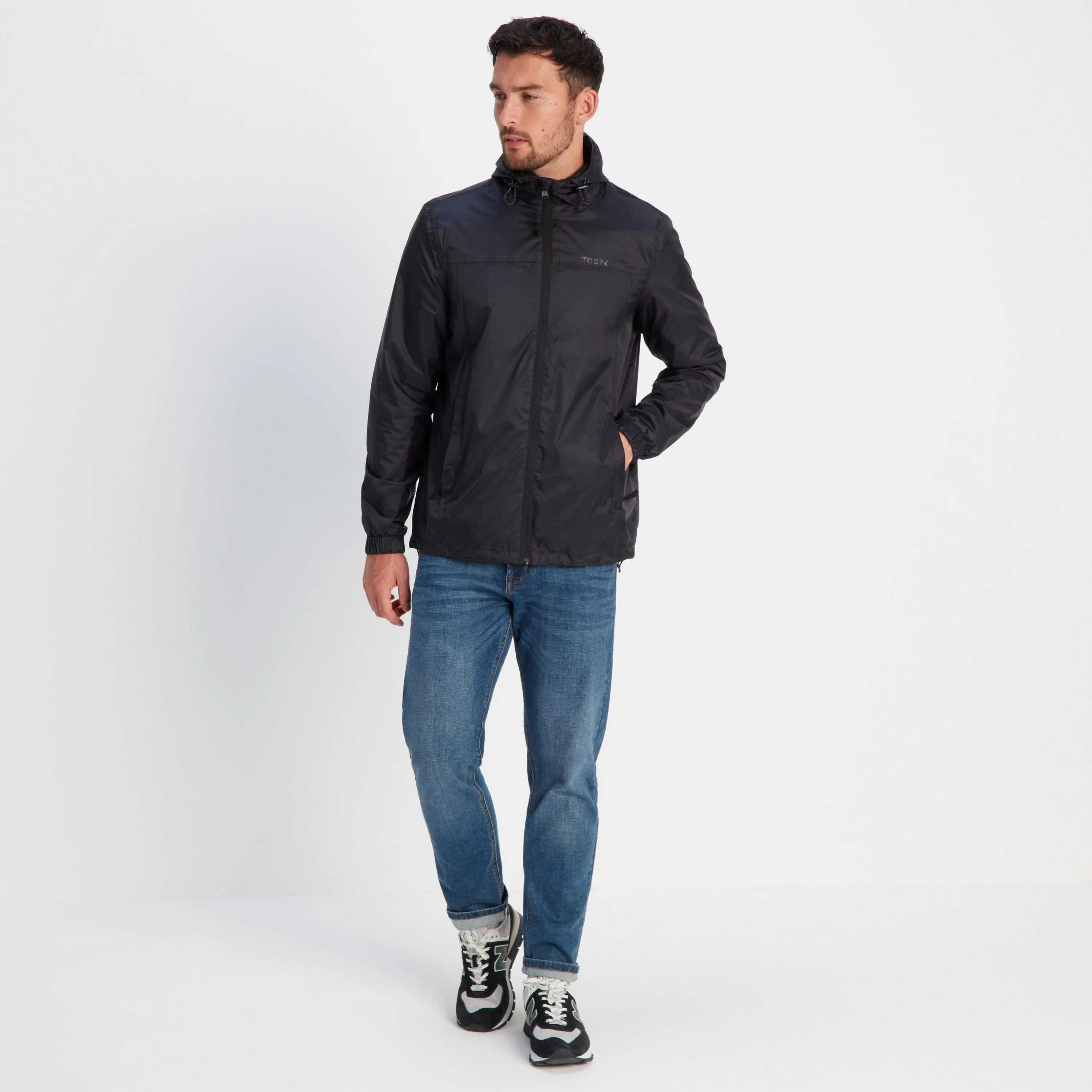 Craven Mens Waterproof Packaway Jacket - Black