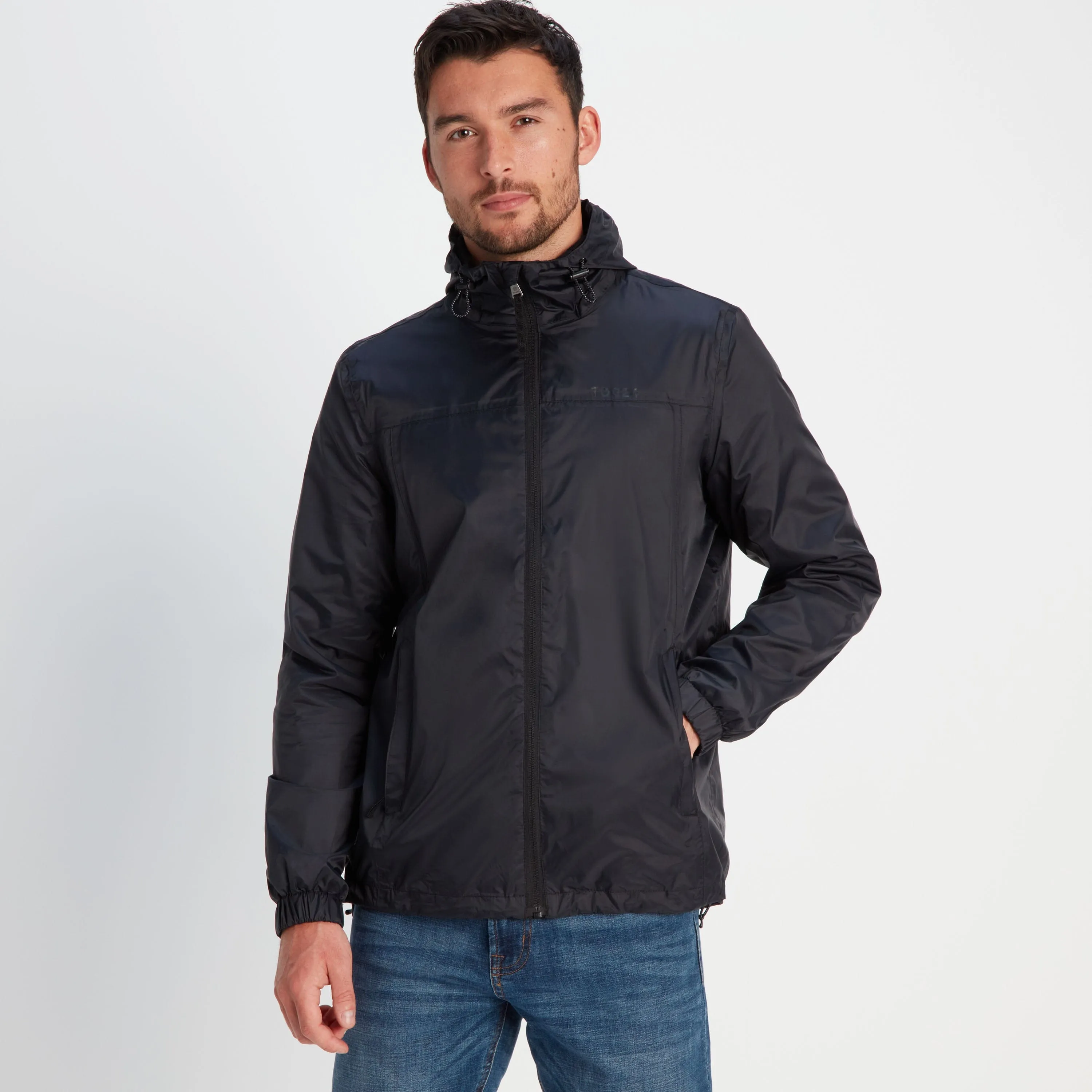 Craven Mens Waterproof Packaway Jacket - Black