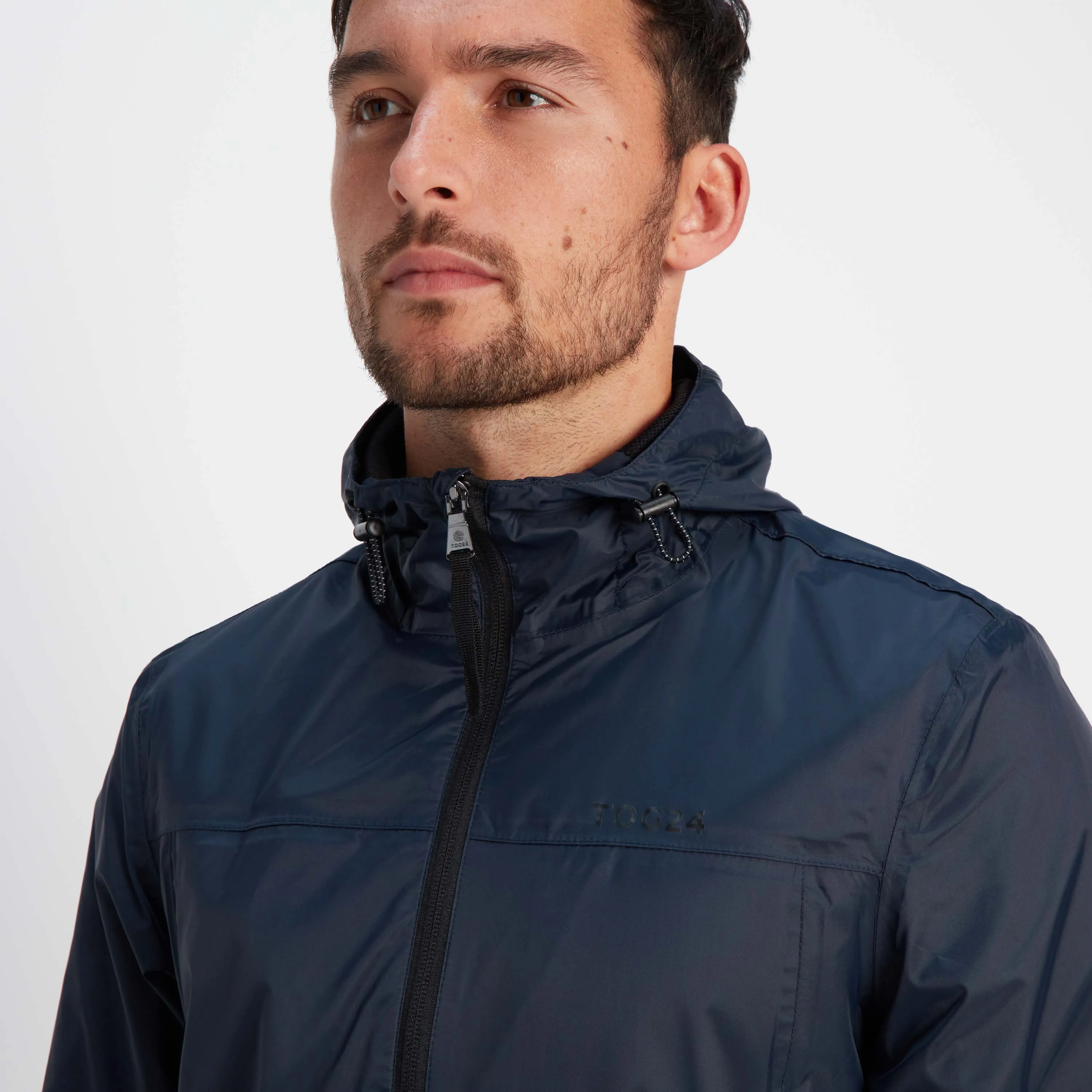 Craven Mens Waterproof Packaway Jacket - Navy