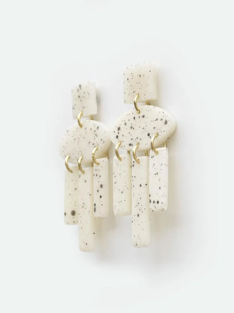 Dappled Shapes Earrings - White