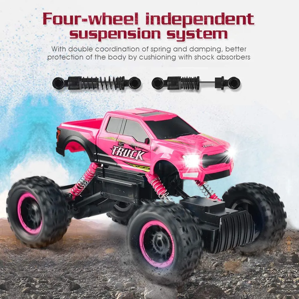 DE RC Cars for Girls Newest 1:12 Scale Remote Control Car with Rechargeable Batteries and Dual Motors off Road RC Trucks, Rc Racing Car