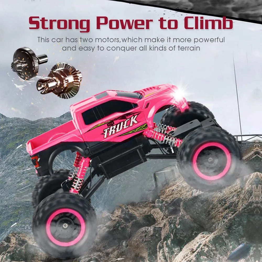 DE RC Cars for Girls Newest 1:12 Scale Remote Control Car with Rechargeable Batteries and Dual Motors off Road RC Trucks, Rc Racing Car