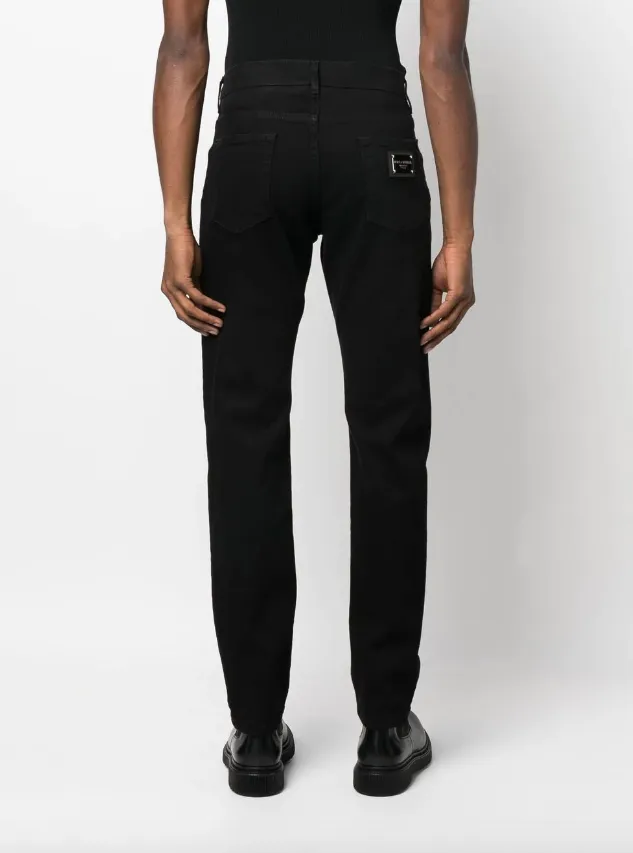 Dolce & Gabbana black wash slim-fit stretch jeans