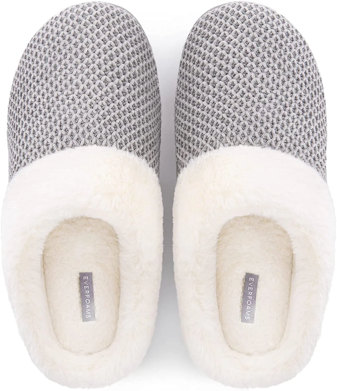 Everfoams Women'S Cozy Chenille Memory Foam Bedroom House Slippers