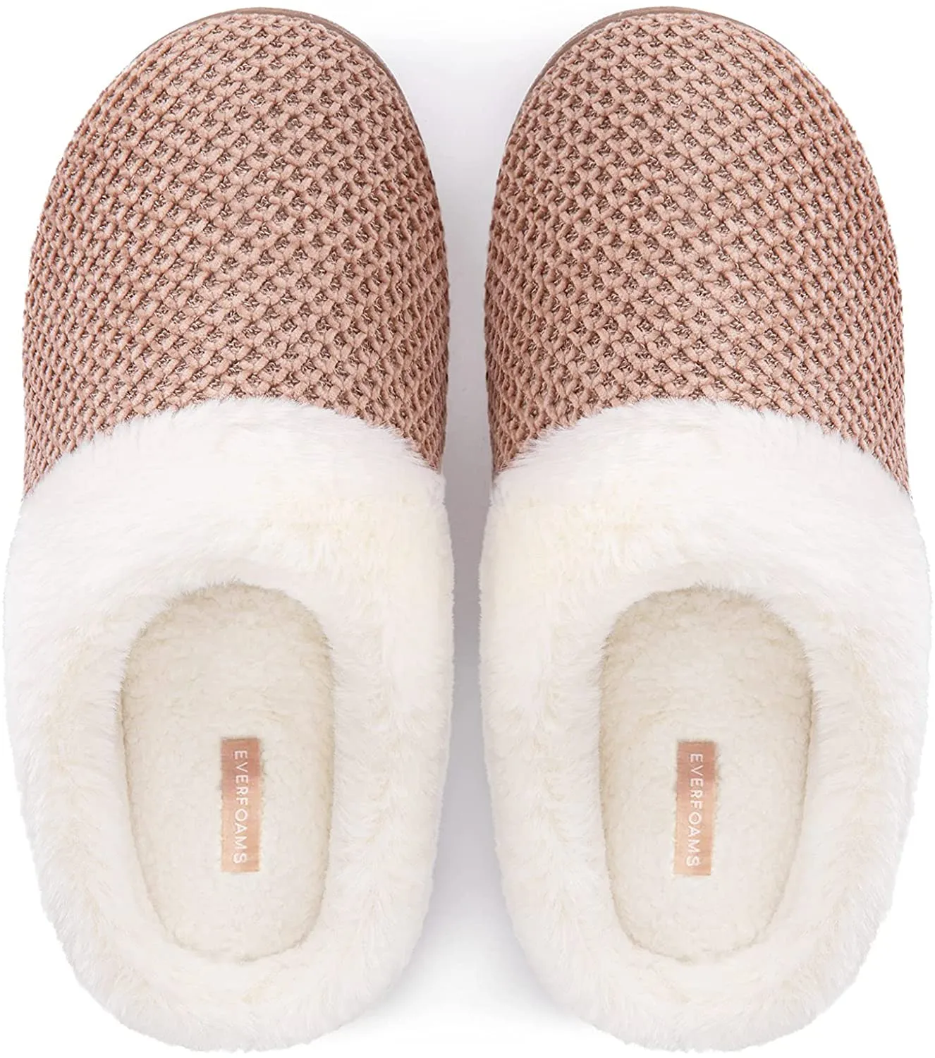 Everfoams Women'S Cozy Chenille Memory Foam Bedroom House Slippers