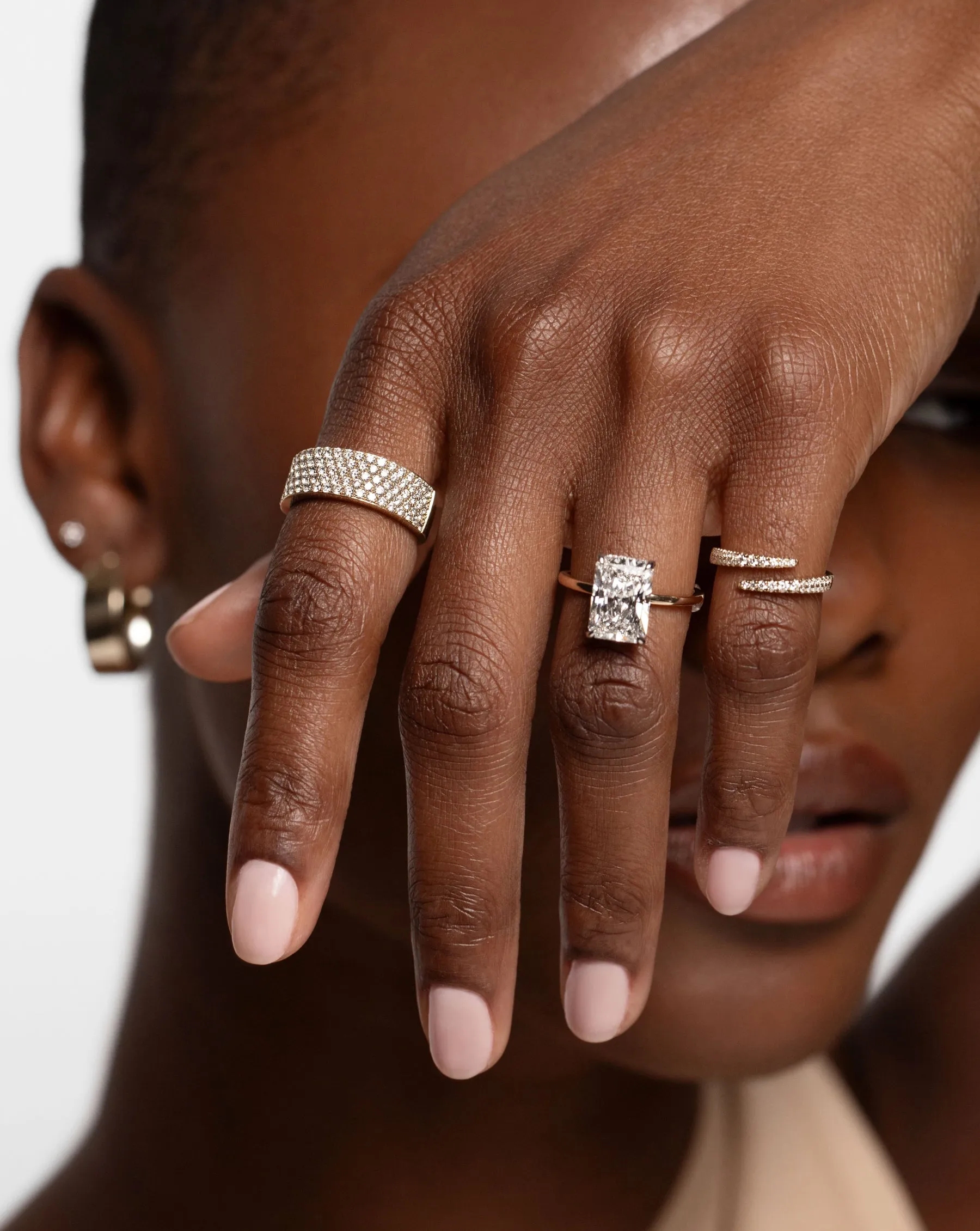 Five Row Stackable Pavé Ring