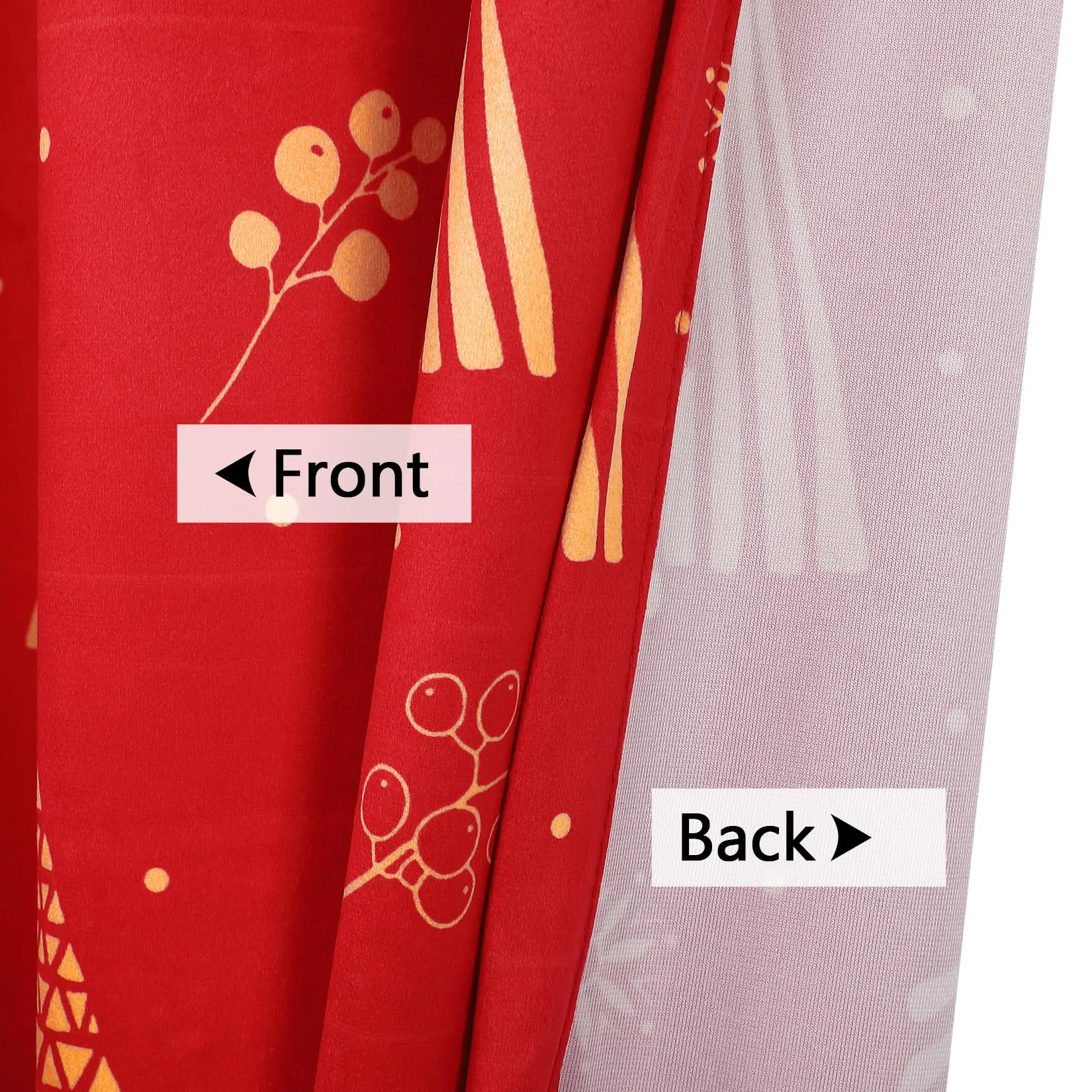 GARVEE Christmas Kitchen Curtains for Windows, Velvet Short Curtains, Christmas Decoration Cafe Curtains, Thermal Insulated Room Darkening Curtain (Red, 52 W x 24 L, Set of 2