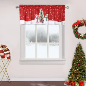 GARVEE Christmas Valance Curtain Cafe Curtain Curtains Window Treatment Rod Pocket for Home Decor 1 Panel for Bathroom, Living Room Christmas Decoration