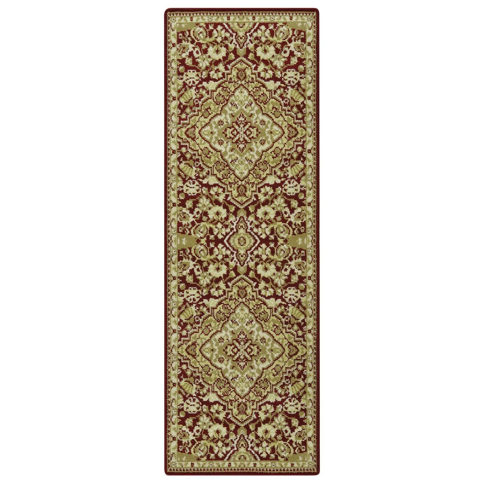 GARVEE Long Rug Runner for Hallway Floral Rug Non-Shedding Large Carpet Oriental Distressed Antique Long Rug for Bathroom Living Room 2 x 8 Kitchen Runner Rug Long Mat, Red Distressed