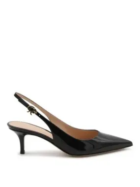 Gianvito Rossi point toe leather slingback heel 270945