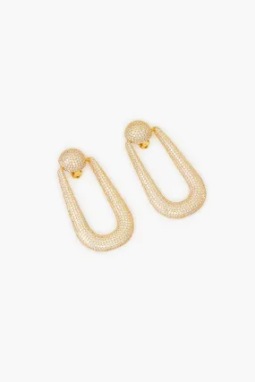 Gold Brea Small Rhinestone Earrings