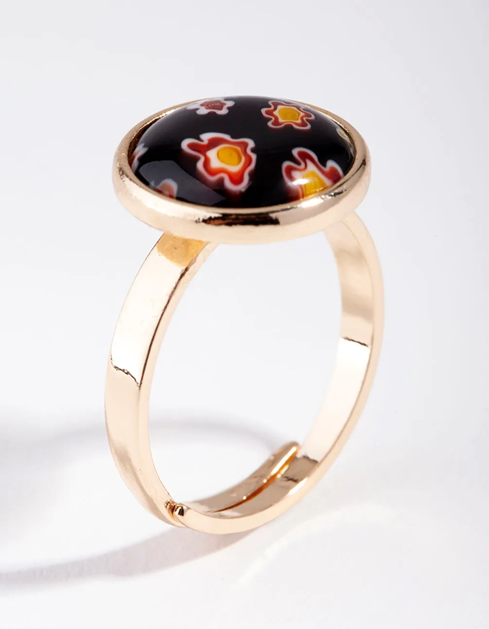 Gold Painted Flower Ring