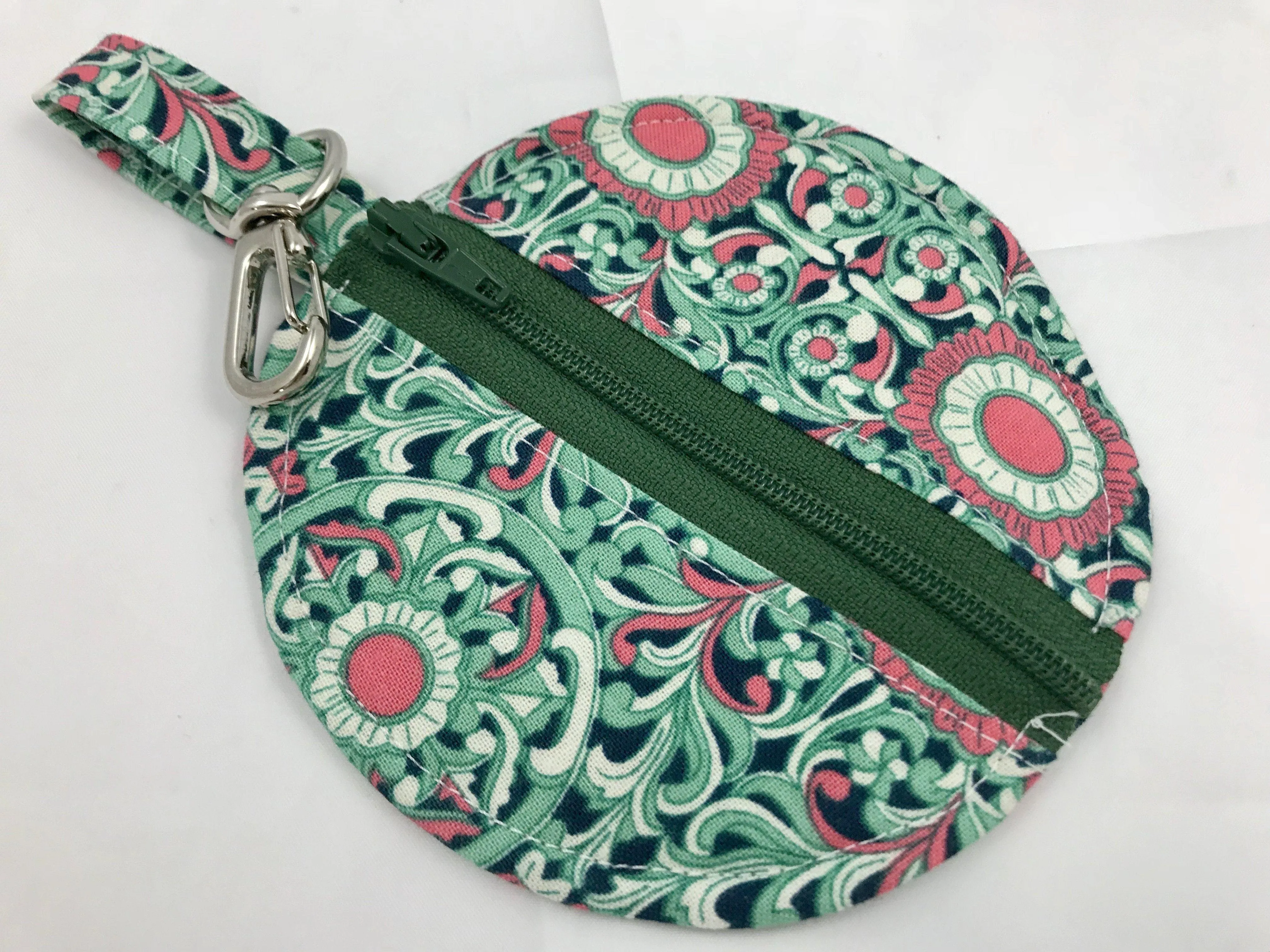 Green Earbud Pouch , Air Pod Case, Lip Balm Pouch