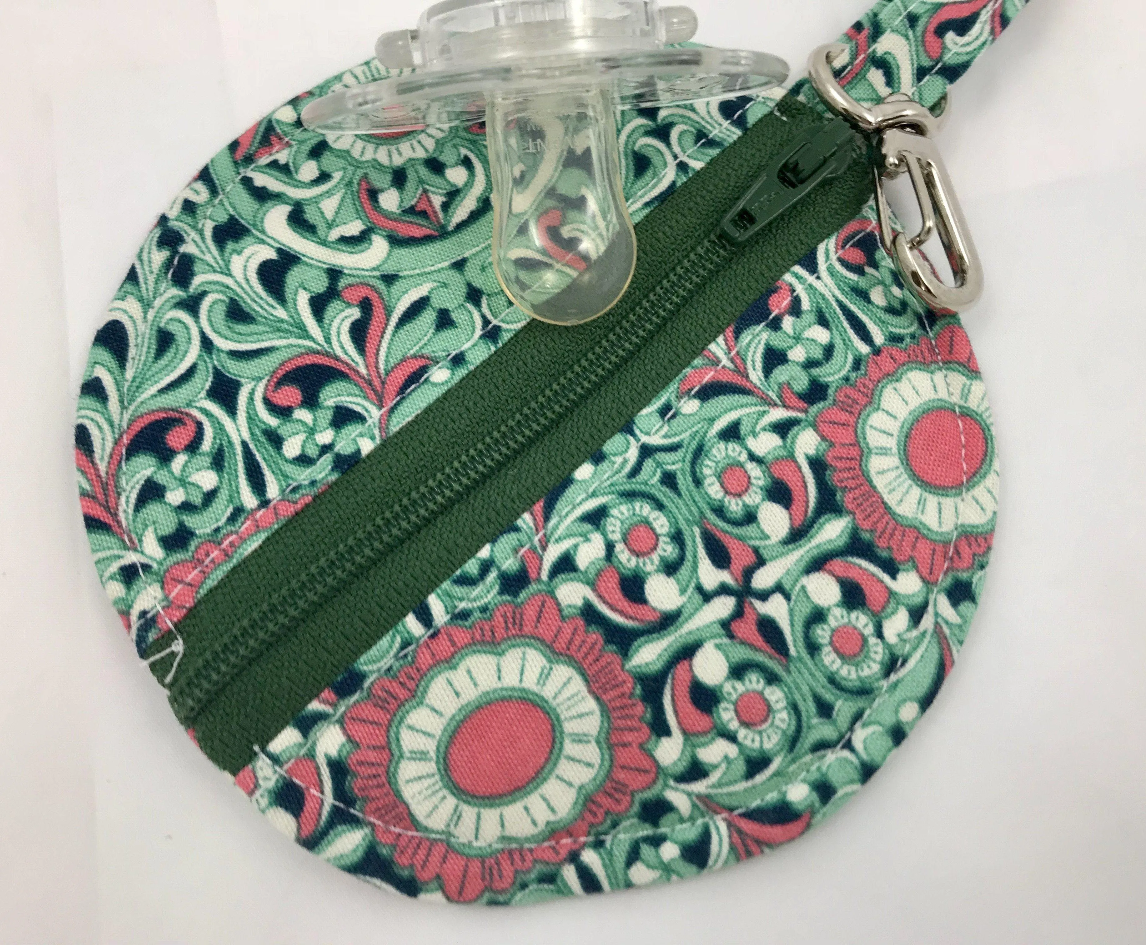 Green Earbud Pouch , Air Pod Case, Lip Balm Pouch