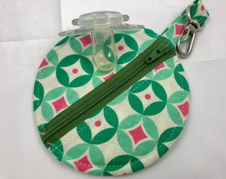 Green Earpod Case, Ear Pod Pouch, Lens Cap Holder, Tiny Zipper Pouch