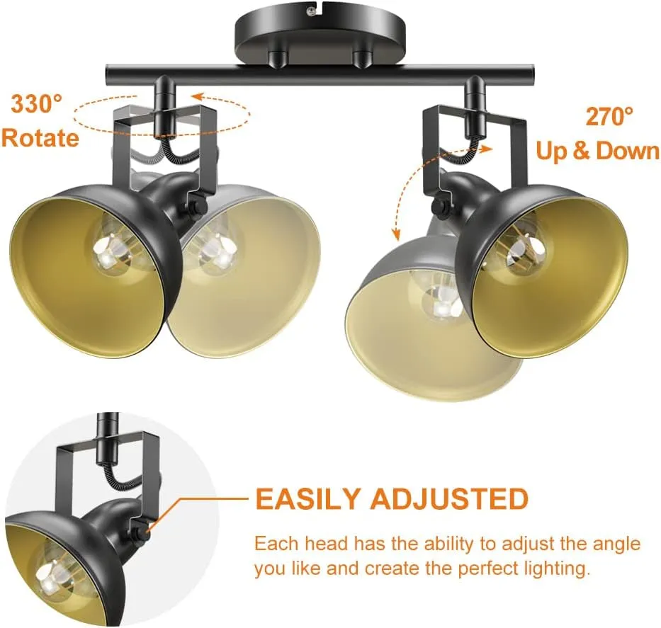 Industrial Track Light: 2-Light Adjustable Wall Spotlight