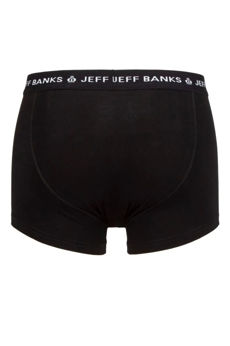 Jeff Banks 3 Pack Men's Marlow Button Boxer Shorts- Black / Grey / White