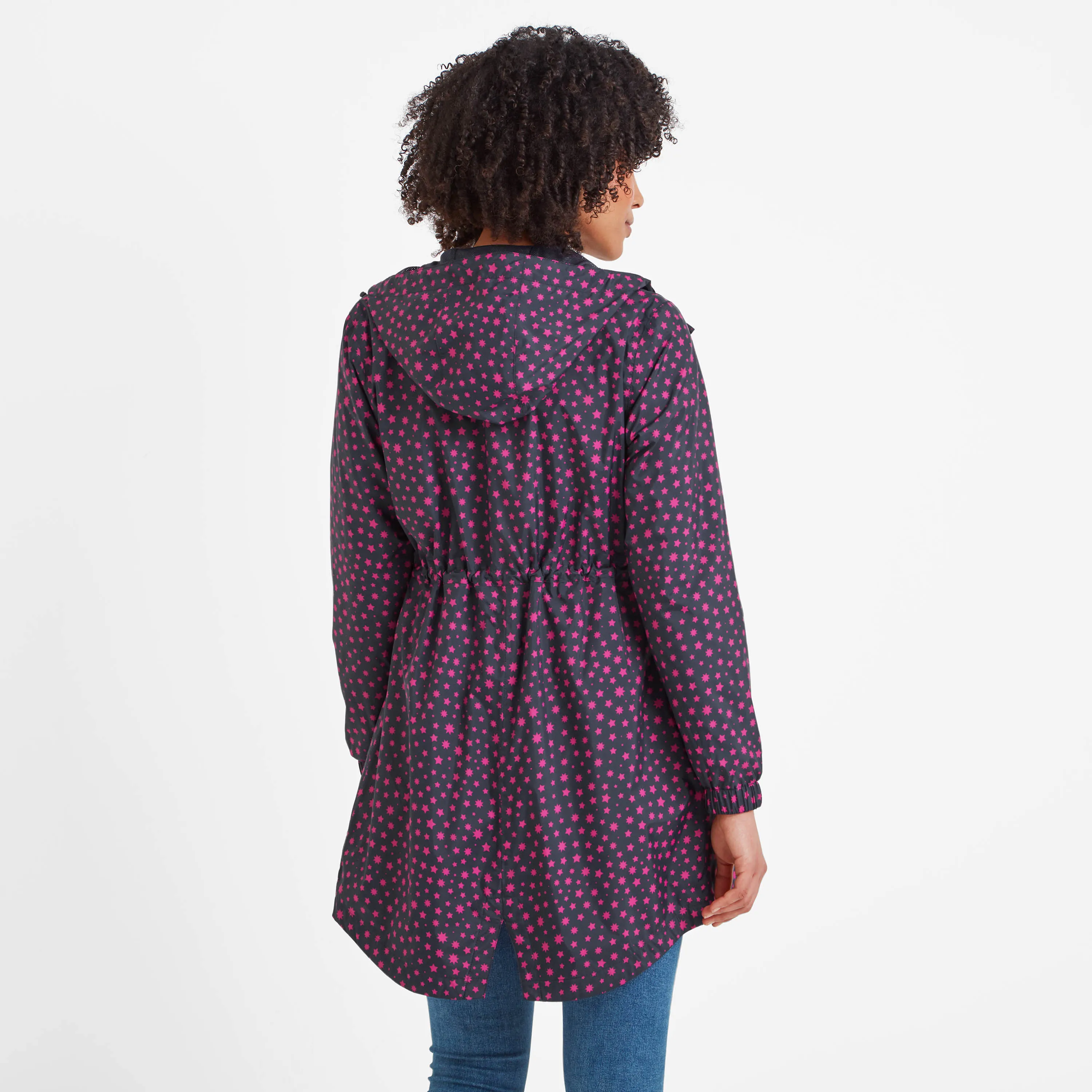 Kilnsey Womens Waterproof Jacket - Magenta Pink Star Print