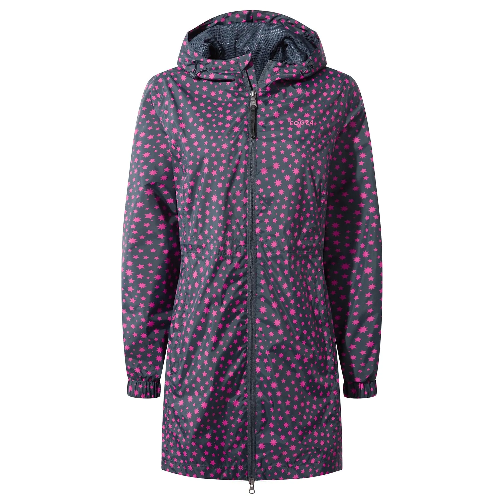 Kilnsey Womens Waterproof Jacket - Magenta Pink Star Print