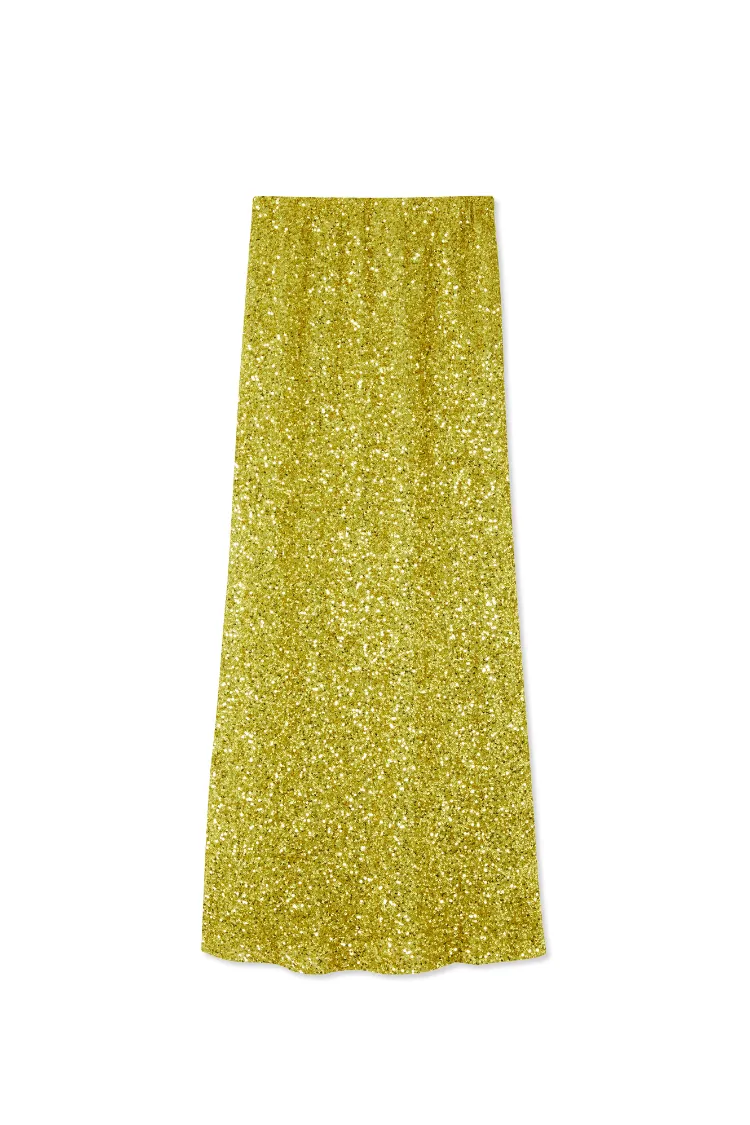 Lime Sequin Dorris Skirt