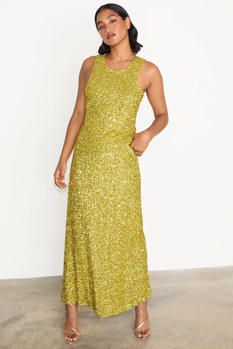 Lime Sequin Dorris Skirt