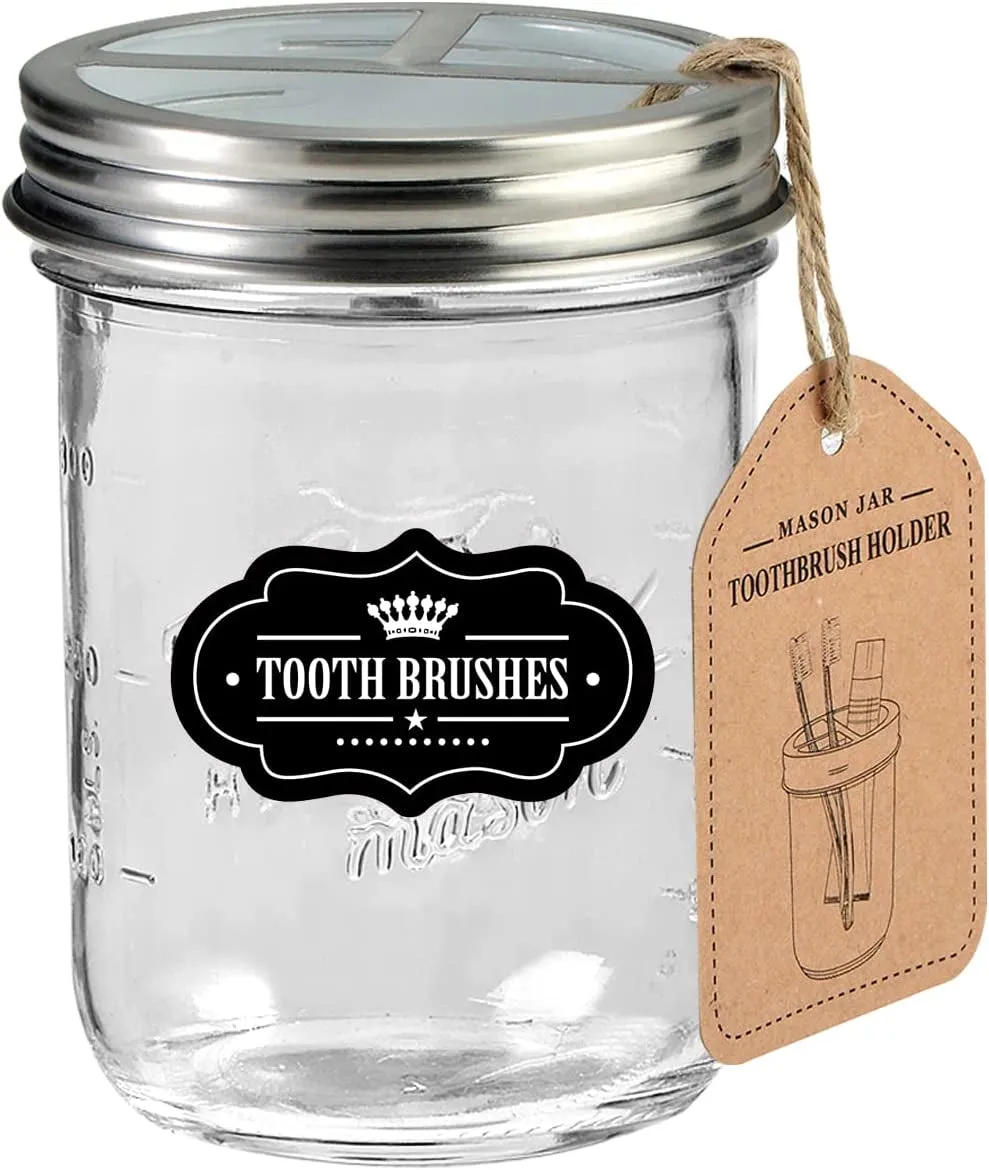 Mason Jar Toothbrush Holder -Bronze