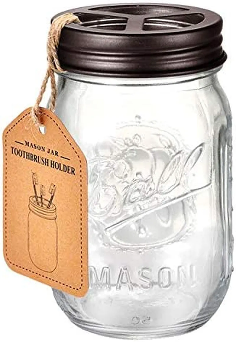 Mason Jar Toothbrush Holder -Bronze