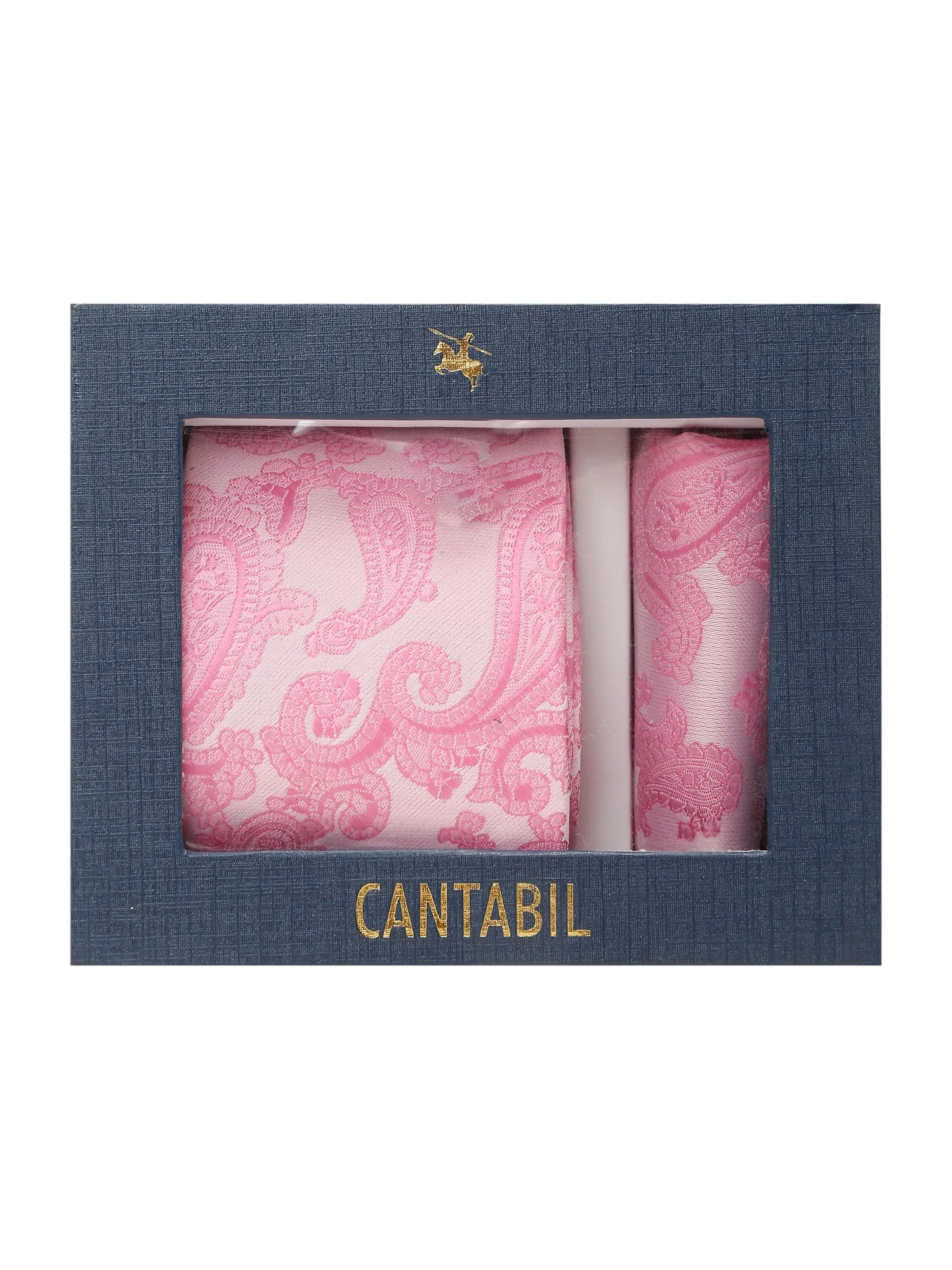 Men's Pink Fashion Paisley Pattern Tie Set