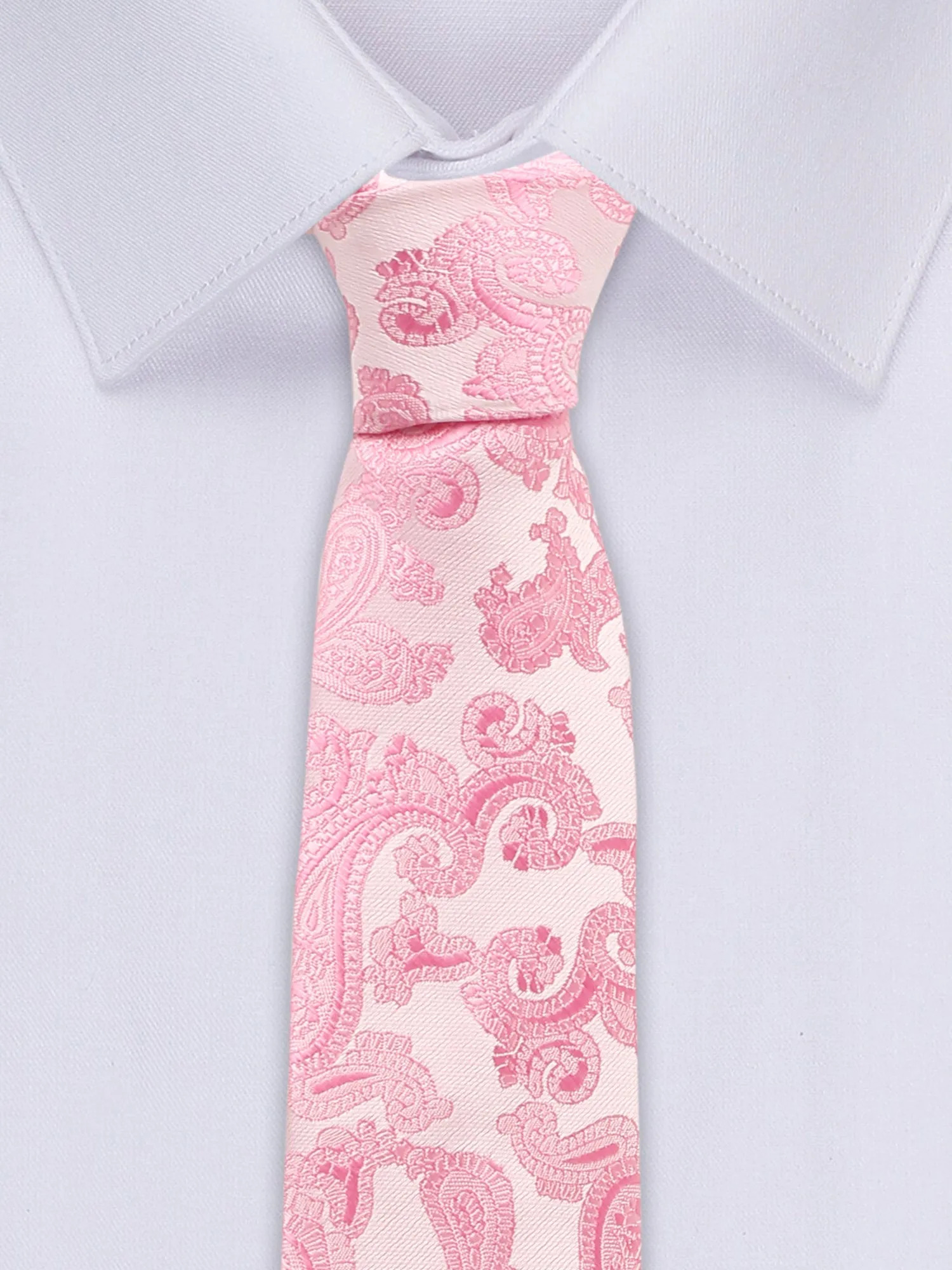 Men's Pink Fashion Paisley Pattern Tie Set