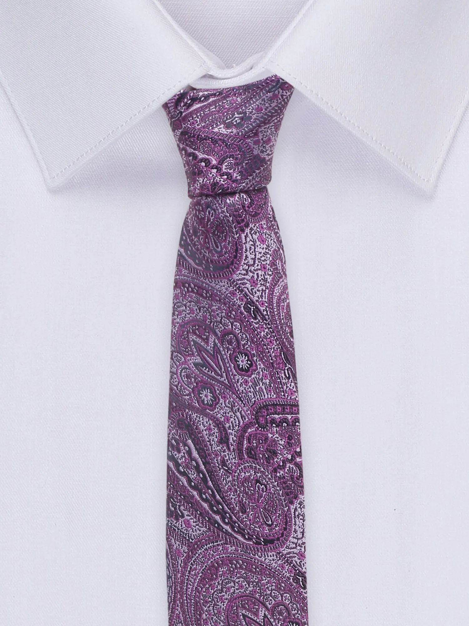 Men's Purple Fashion Paisley Pattern Tie Set