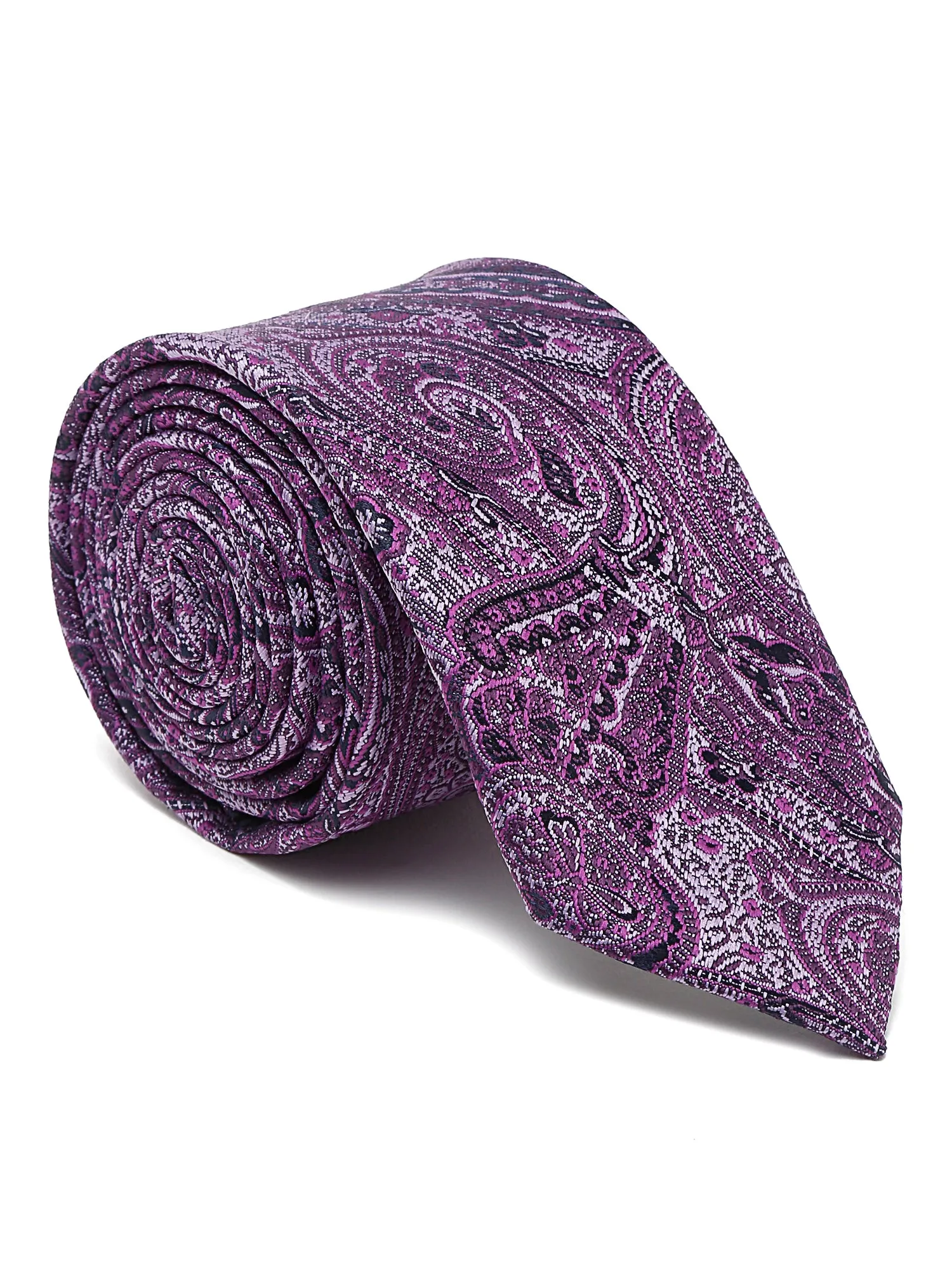 Men's Purple Fashion Paisley Pattern Tie Set