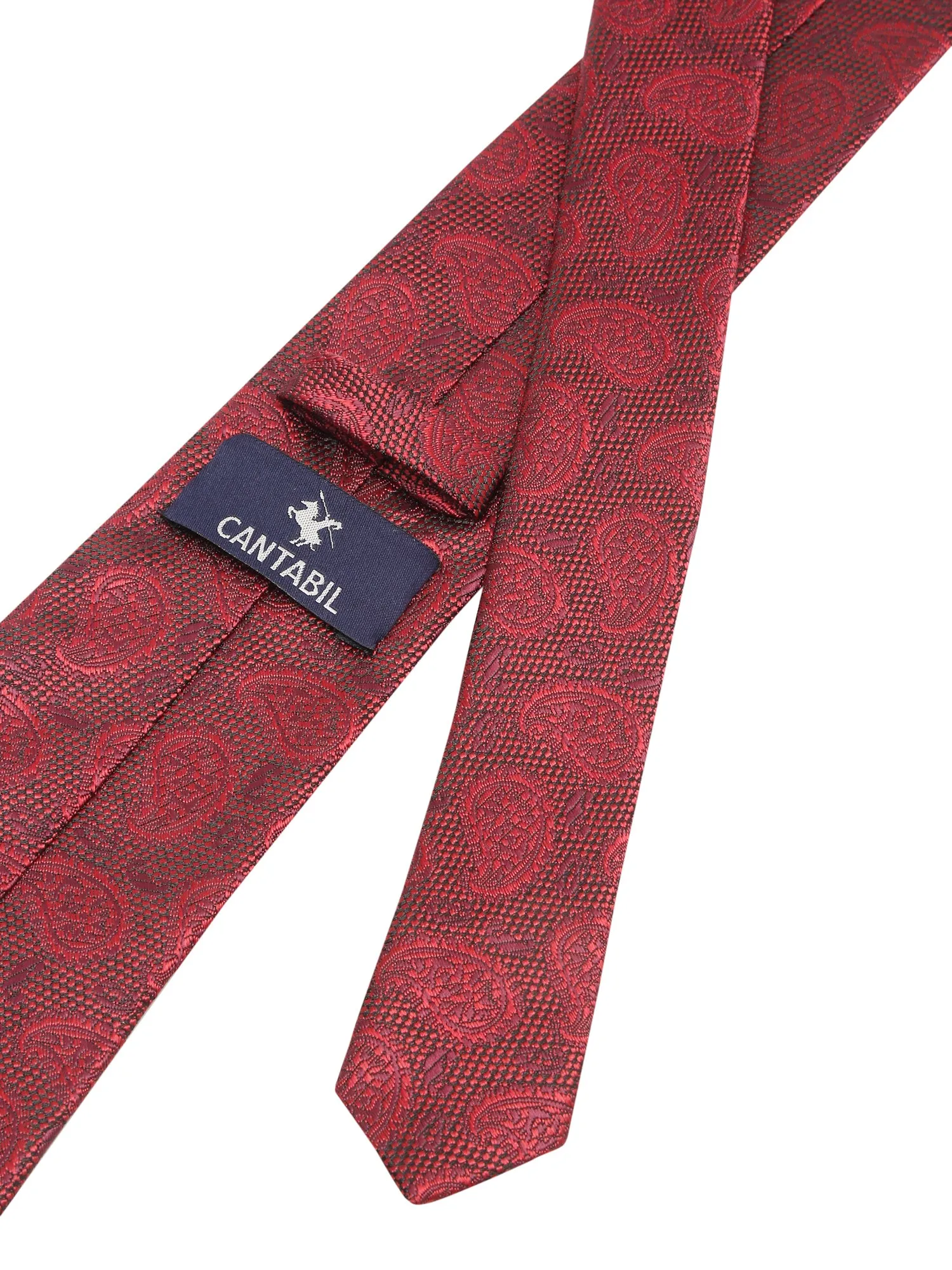 Men's Red Fashion Paisley Pattern Tie Set